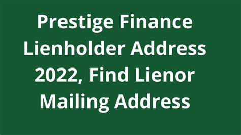 prestige financial lienholder address